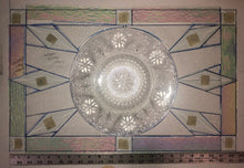 Load image into Gallery viewer, 10 1/4&quot; Depression Glass Dinner Plate in 23&quot; x 14.5&quot; Stained Glass Surround
