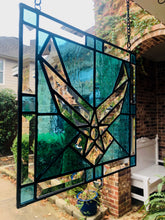 Load image into Gallery viewer, US Air Force Beveled Glass Emblem in Sky Blue Stained Glass BACK IN STOCK
